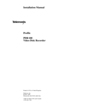 Tektronix PDR100 Installation Manual