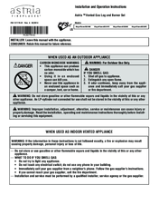 Astria MagniFlameOD24NE Installation And Operation Instructions Manual