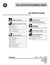 GE JGP18 Use And Care & Installation Manual