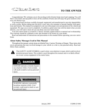 Winnebago 2004 Chalet Owner's Manual