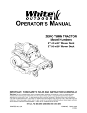 White Outdoor ZT 50 Operator's Manual