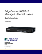 Edgewater Networks EdgeConnect 800PoE Quick Start Manual
