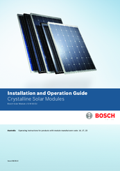 Bosch Crystalline Solar Modules Installation And Operation Manual