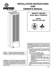 Empire GWT-50-3 SG Installation Instructions And Owner's Manual
