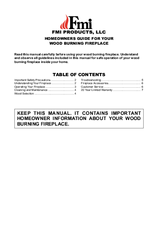 Fmi Wood Burning Fireplace Homeowner's Manual