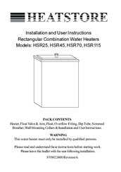 Heatstore HSR45 User Instructions
