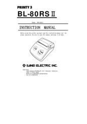 SANEI ELECTRIC Printy 3 BL-80RS II Instruction Manual