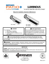 Berner BPL-HAB40 Manual For Installation, Operation & Maintenance