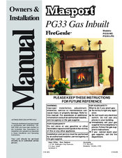 Masport FireGenie PG33-NG Owners & Installation Manual