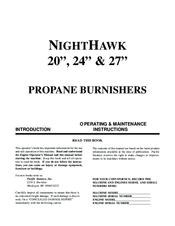 Pacific Steamex NIGHTHAWK 27 Operating & Maintenance Instructions
