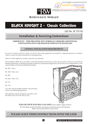 Robinson Willey BLACK KNIGHT 2 Installation & Servicing Instructions Manual