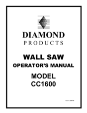 Diamond Products CC1600 Operator's Manual