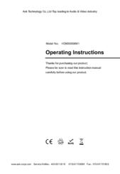 Ask Technology HDMX0008M1 Operating Instructions Manual