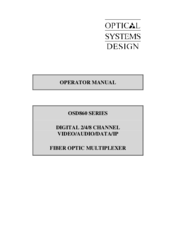 Optical Systems OSD860 SERIES Operator's Manual