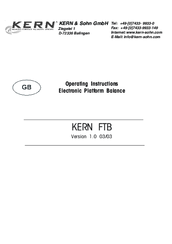 KERN FTB Operating Instructions Manual