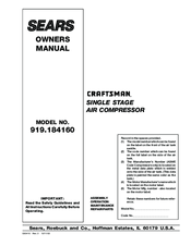 Craftsman 919.184160 Owner's Manual