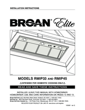 Broan ELITE RMIP45 Installation Instructions Manual