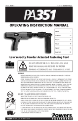 Powers Fasteners PA351 Operating Instructions Manual