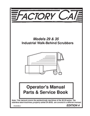 Factory Cat 29 Operator's Manual & Service Book