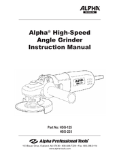 Alpha Professional Tools HSG-225 Instruction Manual