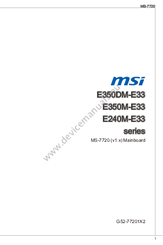 MSI E240M-E33 series Manual