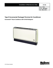 McQuay Incremental Packaged Terminal Installation & Maintenance Data