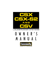 Community CSX-S2 Owner's Manual