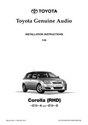 Toyota Genuine Audio Installation Instructions Manual