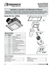 Greenheck SP80L Installation, Operation And Maintenance Manual