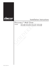 Dacor Discovery DYOV130B Installation Instructions Manual