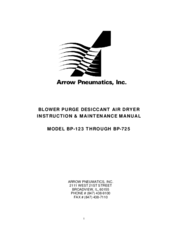 Arrow Pneumatics BP-725 Instruction & Maintenance Manual