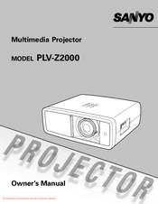 Sanyo PLV-Z2000 Owner's Manual