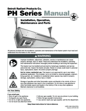 Detroit Radiant Products PH 34 Manual