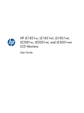 HP LE2001w - Widescreen LCD Monitor User Manual
