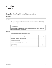 Cisco Surge-Gap Drop Amplifier Installation Instructions Manual