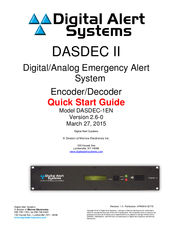 Digital Alert Systems DASDEC II Quick Start Manual