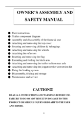 Redman and Associates BKTRLR-SAMS-1 Owner's Assembly And Safety Manual