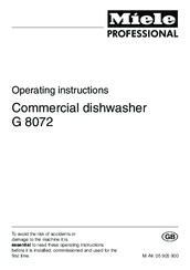 Miele G 8072 Operating Instructions Manual