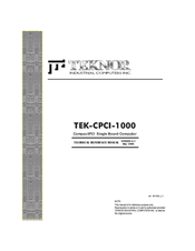 Teknor Industrial Computers TEK-CPCI-1000 Technical Reference Manual