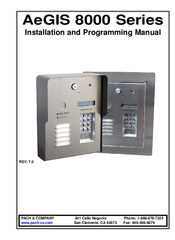 Pach & Company AeGIS 8000 Series Installation And Programming Manual