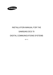 Samsung DCS 70 Installation Manual