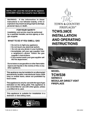 Town & Country Fireplaces TCWS38.38CE Installation And Operating Instructions Manual