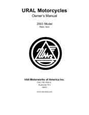 URAL Motorcycles 2003 Retro Solo Owner's Manual