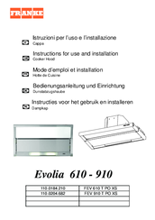 Franke Evolia 610 Instructions For Use Manual