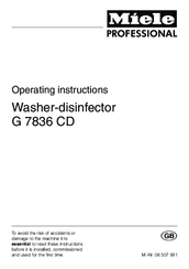 Miele G 7836 CD Operating Instructions Manual