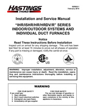 Hastings HR SERIES Installation And Service Manual