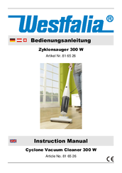 Westfalia Cyclone Vacuum Cleaner 300 Instruction Manual