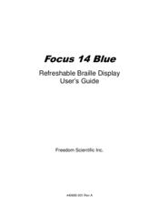 Freedom Scientific Focus 14 Blue User Manual