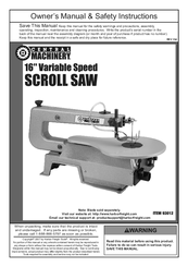 Central machinery 93012 Manuals 