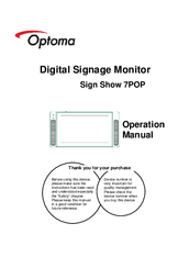 Optoma Sign Show 7POP Operation Manual